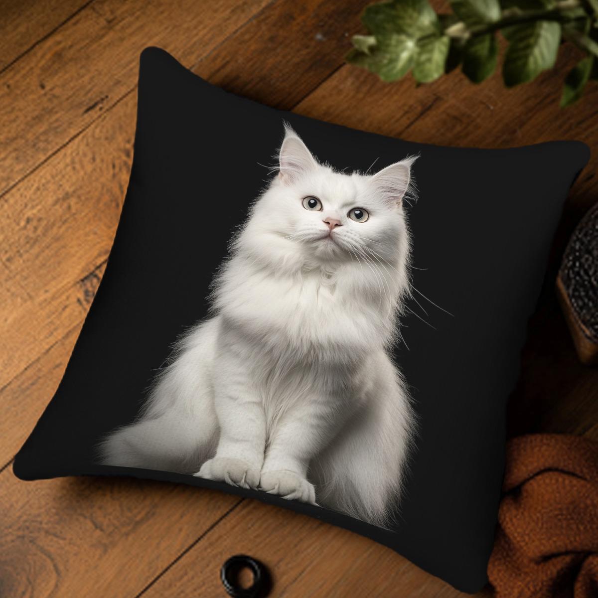 1 white cat pillow cover - single-sided printed plush design, 18x18-inch soft cushion cover with zipper 40x40cm/16x16inch
1 white cat pillow cover - single-sided printed plush design, 18x18-inch soft cushion cover with zipper 40x40cm/16x16inch