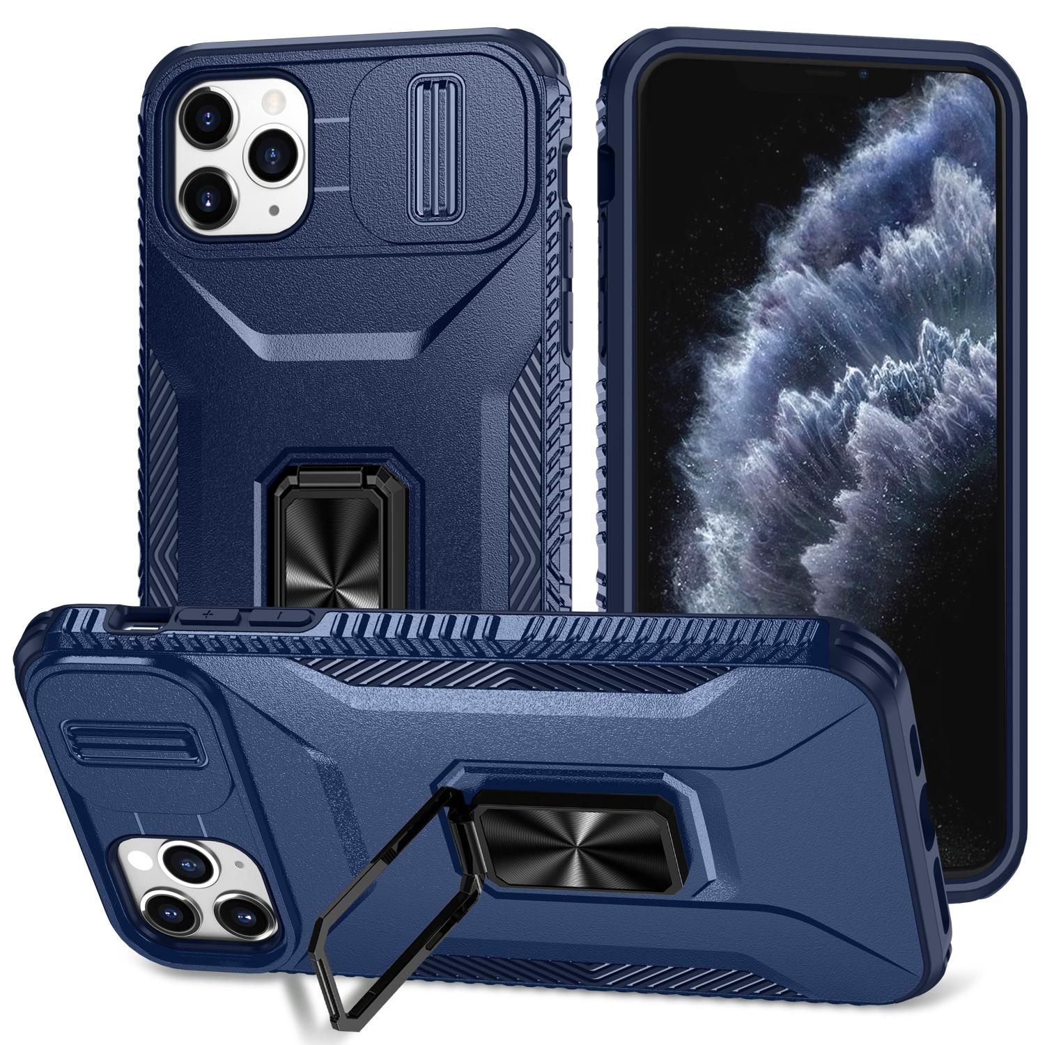 For iPhone 11 Pro Max Case TPU+PC Lens Protection Phone Cover with Ring Kickstand Blue
For iPhone 11 Pro Max Case TPU+PC Lens Protection Phone Cover with Ring Kickstand Blue