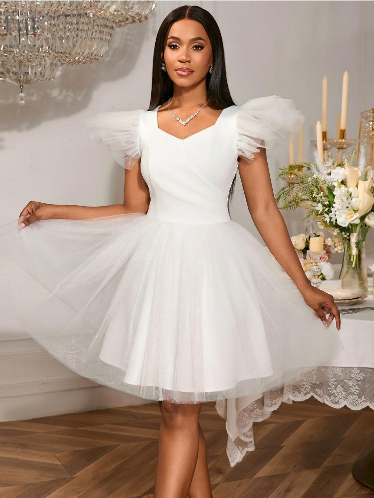Белые свадебные платья с рукавами-крылышками, сетчатая юбка, повседневное пышное короткое платье, женские платья для гостей на свадьбу, элегантный наряд для вечеринки XXL
Белые свадебные платья с рукавами-крылышками, сетчатая юбка, повседневное пышное короткое платье, женские платья для гостей на свадьбу, элегантный наряд для вечеринки XXL