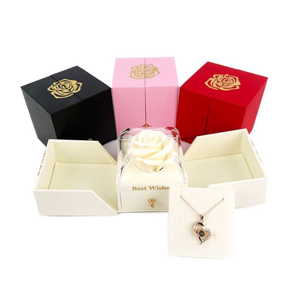 Double Door Rose Gift Box Automatic Pop-up Jewelry Storage Display Case Proposal Surprise чорний
Double Door Rose Gift Box Automatic Pop-up Jewelry Storage Display Case Proposal Surprise чорний
