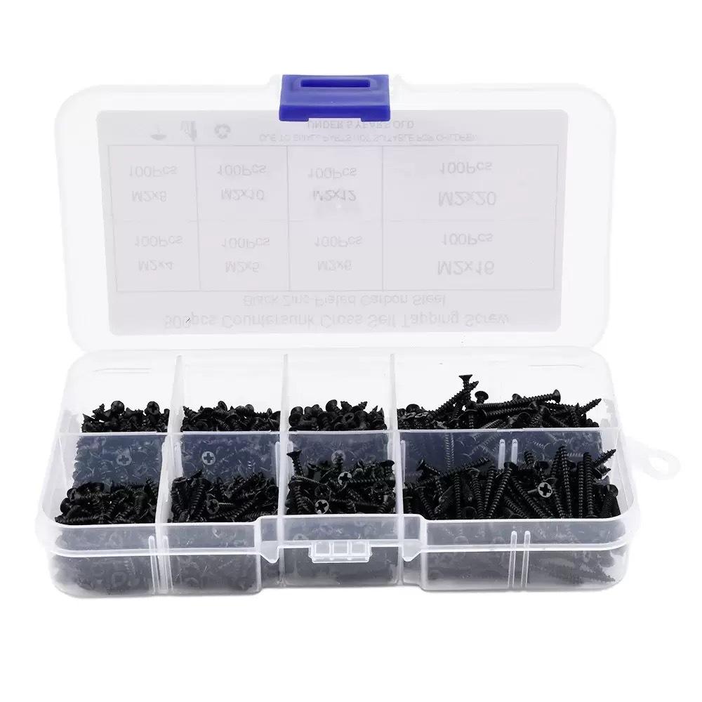 800-Piece M2 Phillips Countersunk Self-Tapping Screws Set - Carbon Steel in Silver/Black
800-Piece M2 Phillips Countersunk Self-Tapping Screws Set - Carbon Steel in Silver/Black