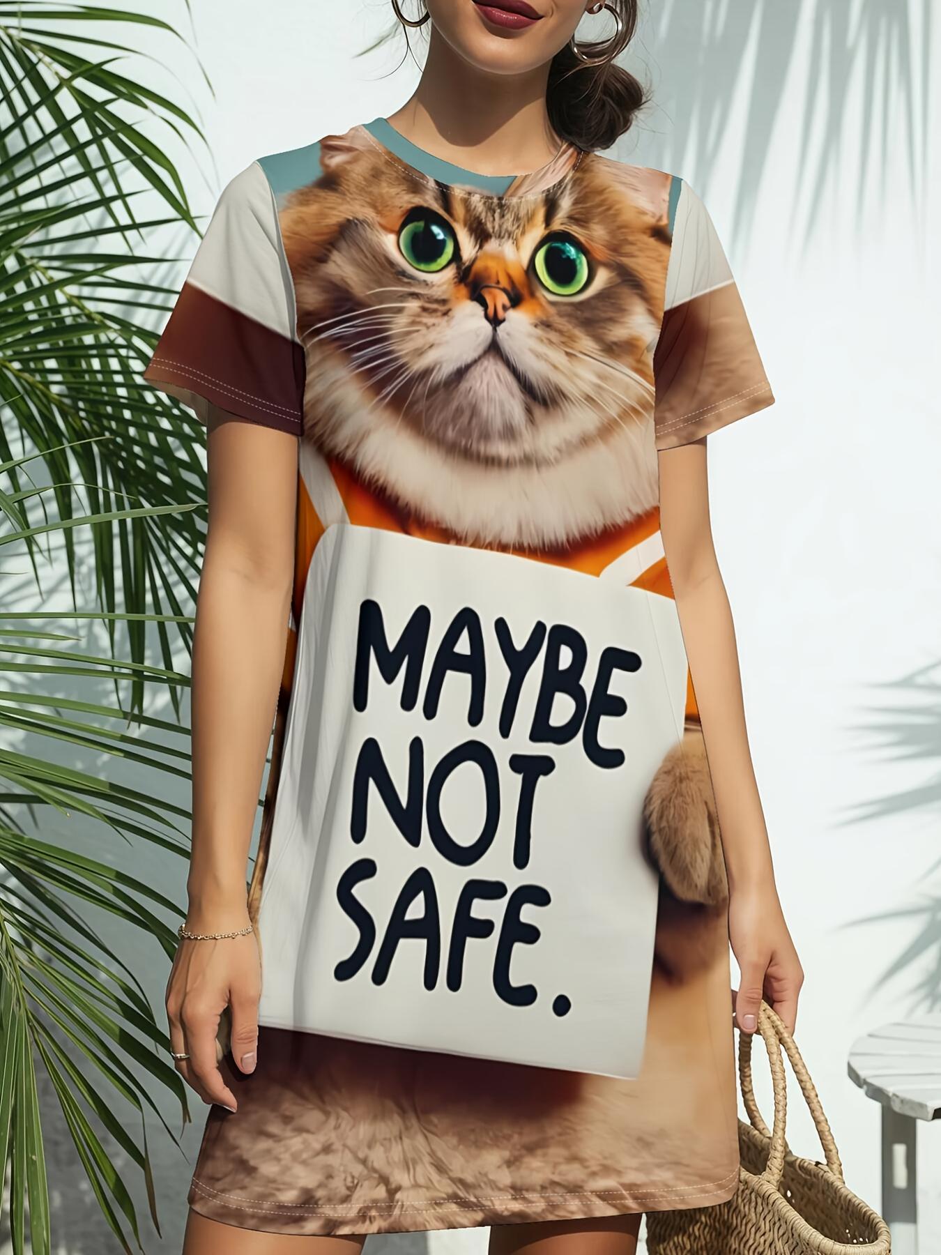 New Women S Round Neck Short Sleeve T-Shirt Dress with a Sassy Cat Print. Featuring American Trendy Digital Printing. Perfect for Casual Spring And Su 4XL дубильная кора
New Women S Round Neck Short Sleeve T-Shirt Dress with a Sassy Cat Print. Featuring American Trendy Digital Printing. Perfect for Casual Spring And Su 4XL дубильная кора