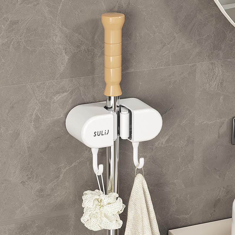 Punch-Free Wall Mount Mop Clip - Strong Buckle for Bathroom Storage
Punch-Free Wall Mount Mop Clip - Strong Buckle for Bathroom Storage