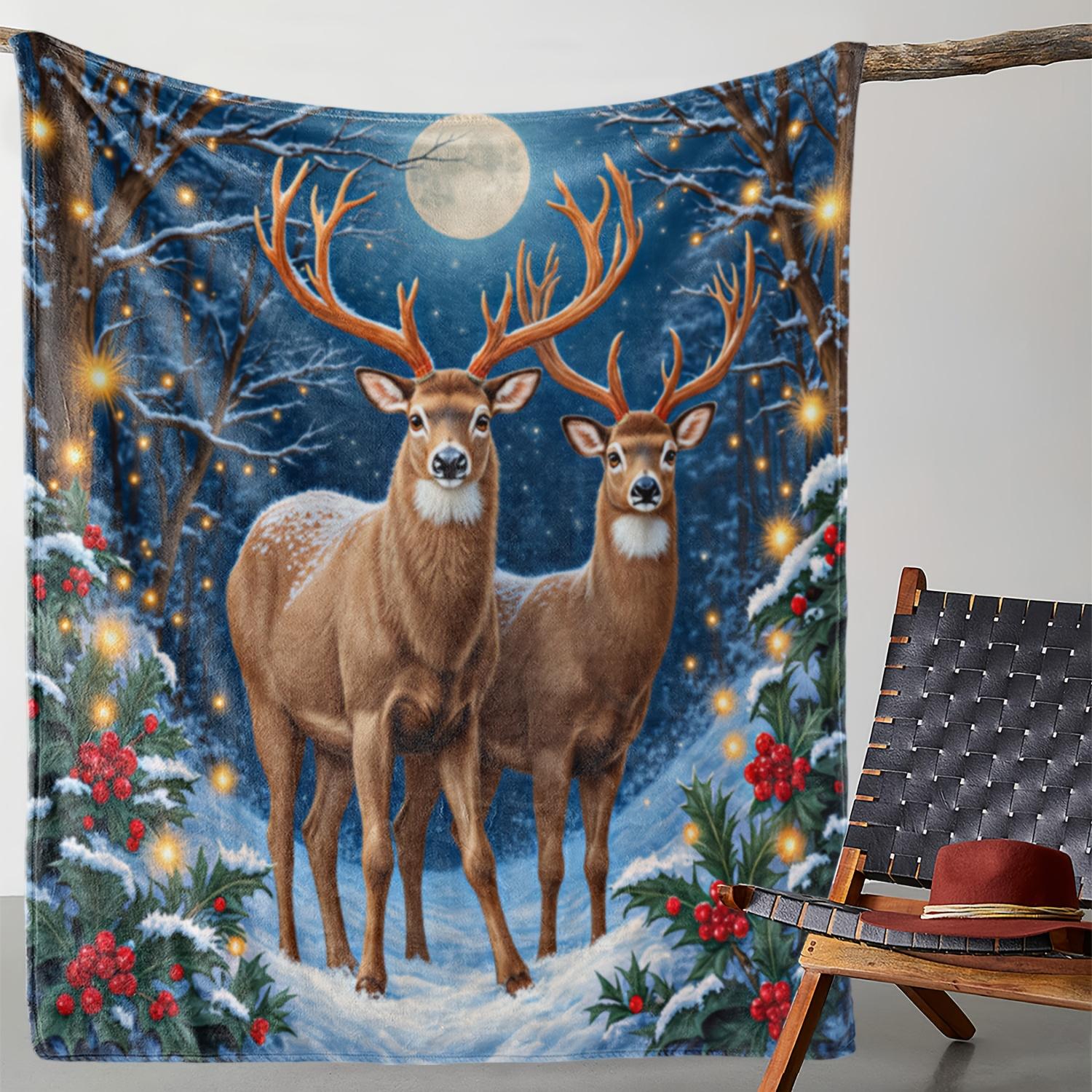 1pc Sdoo Vintage Christmas Reindeer Snow Scene Flannel Blanket - Soft Warm All-Season Throw with Festive Winter Design, Red Berr 75x90cm
1pc Sdoo Vintage Christmas Reindeer Snow Scene Flannel Blanket - Soft Warm All-Season Throw with Festive Winter Design, Red Berr 75x90cm