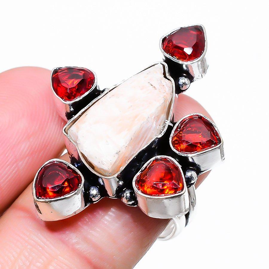 Кольцо из стерлингового серебра 925 пробы с натуральным необработанным сколецитом и гранатом, размер 8 i9h17
Кольцо из стерлингового серебра 925 пробы с натуральным необработанным сколецитом и гранатом, размер 8 i9h17