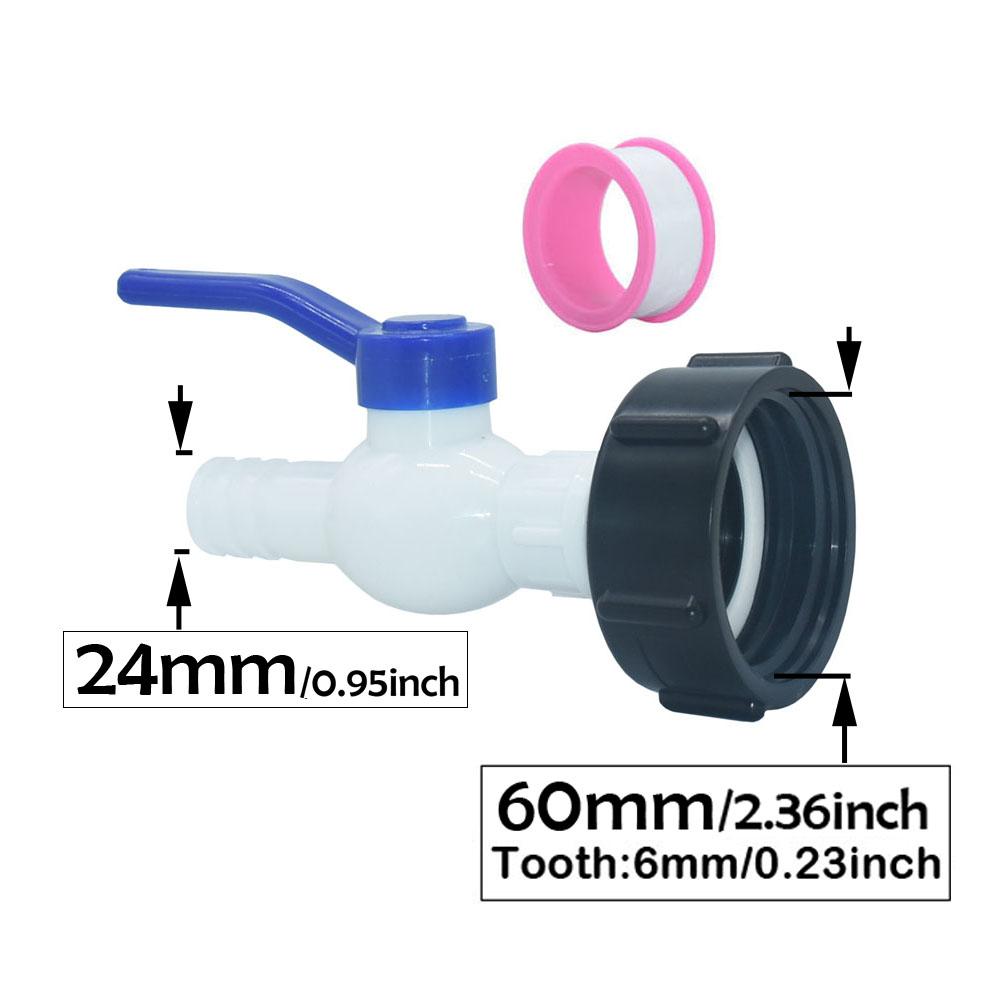 S60 to 25MM 1inch Plastic Hose Barb Connector Valve 1000 Liter IBC Tank Valve Fitting Copper Water Pipe Connector
S60 to 25MM 1inch Plastic Hose Barb Connector Valve 1000 Liter IBC Tank Valve Fitting Copper Water Pipe Connector