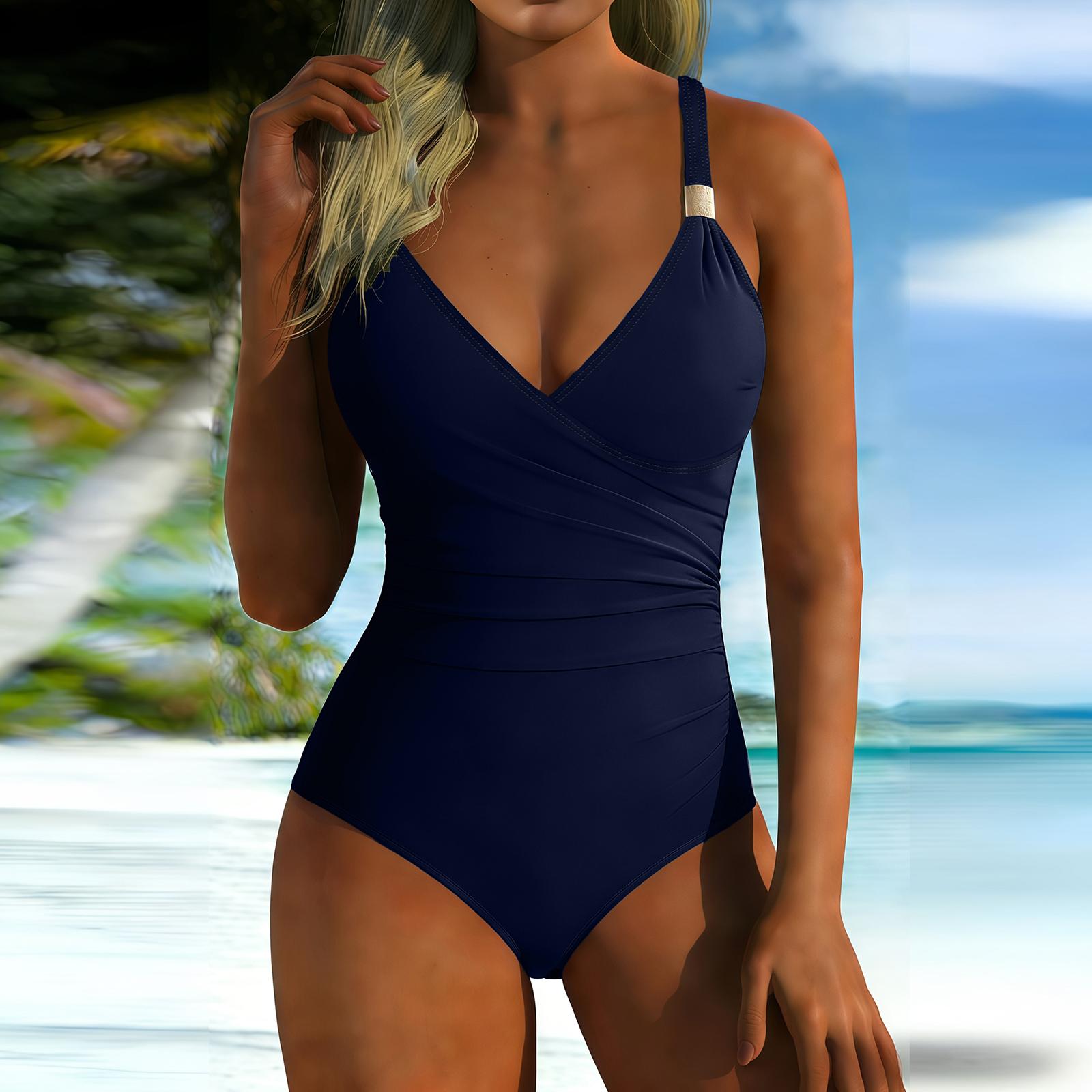 Women Swimsuit V Neck Ruched Design Adjustable Strap Bathing Suit with for Beach Pool XL
Women Swimsuit V Neck Ruched Design Adjustable Strap Bathing Suit with for Beach Pool XL
