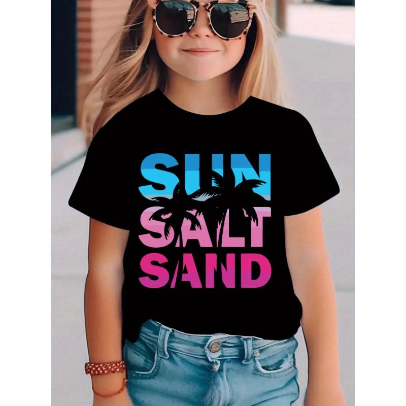 European Size Girls Round Neck Short Sleeved T Shirt with Sun Salt Sand Element Letter Print 98cm чёрный
European Size Girls Round Neck Short Sleeved T Shirt with Sun Salt Sand Element Letter Print 98cm чёрный