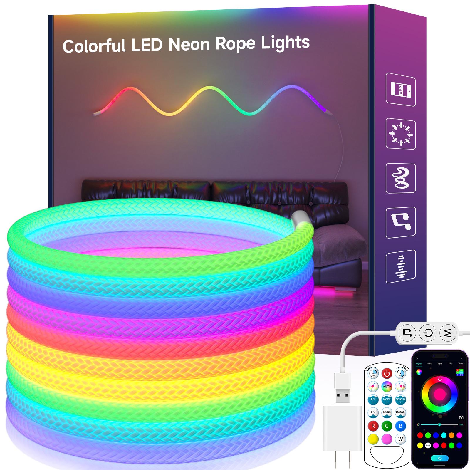RGBIC Flexible Silicone LED Light Strip 5V Waterproof IP67 Round Reticulate Pattern 360 Degree Neon Glow Smart Rope Light
RGBIC Flexible Silicone LED Light Strip 5V Waterproof IP67 Round Reticulate Pattern 360 Degree Neon Glow Smart Rope Light