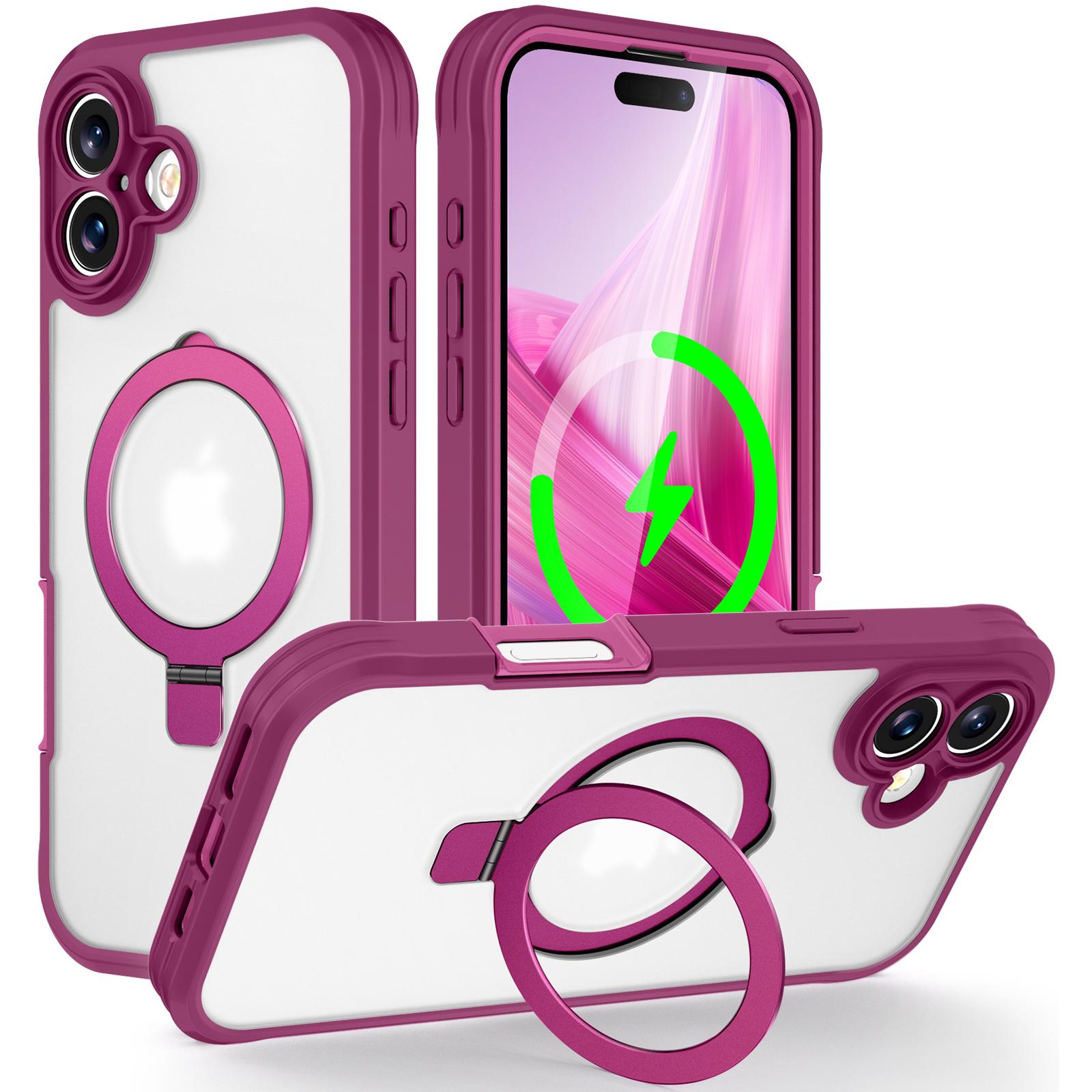 For iPhone 16 Case Skin Touch Solid Color TPU+PC Phone Cover with Magnetic Kickstand Rose
For iPhone 16 Case Skin Touch Solid Color TPU+PC Phone Cover with Magnetic Kickstand Rose