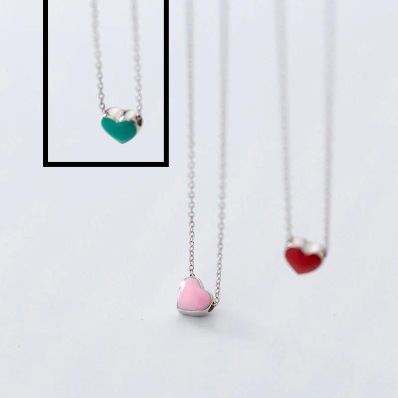 Real 925 Sterling Silver Red Pink Green Enamel Hearts Pendant Necklace for Women Statement Fine Silver Jewelry Collar
Real 925 Sterling Silver Red Pink Green Enamel Hearts Pendant Necklace for Women Statement Fine Silver Jewelry Collar