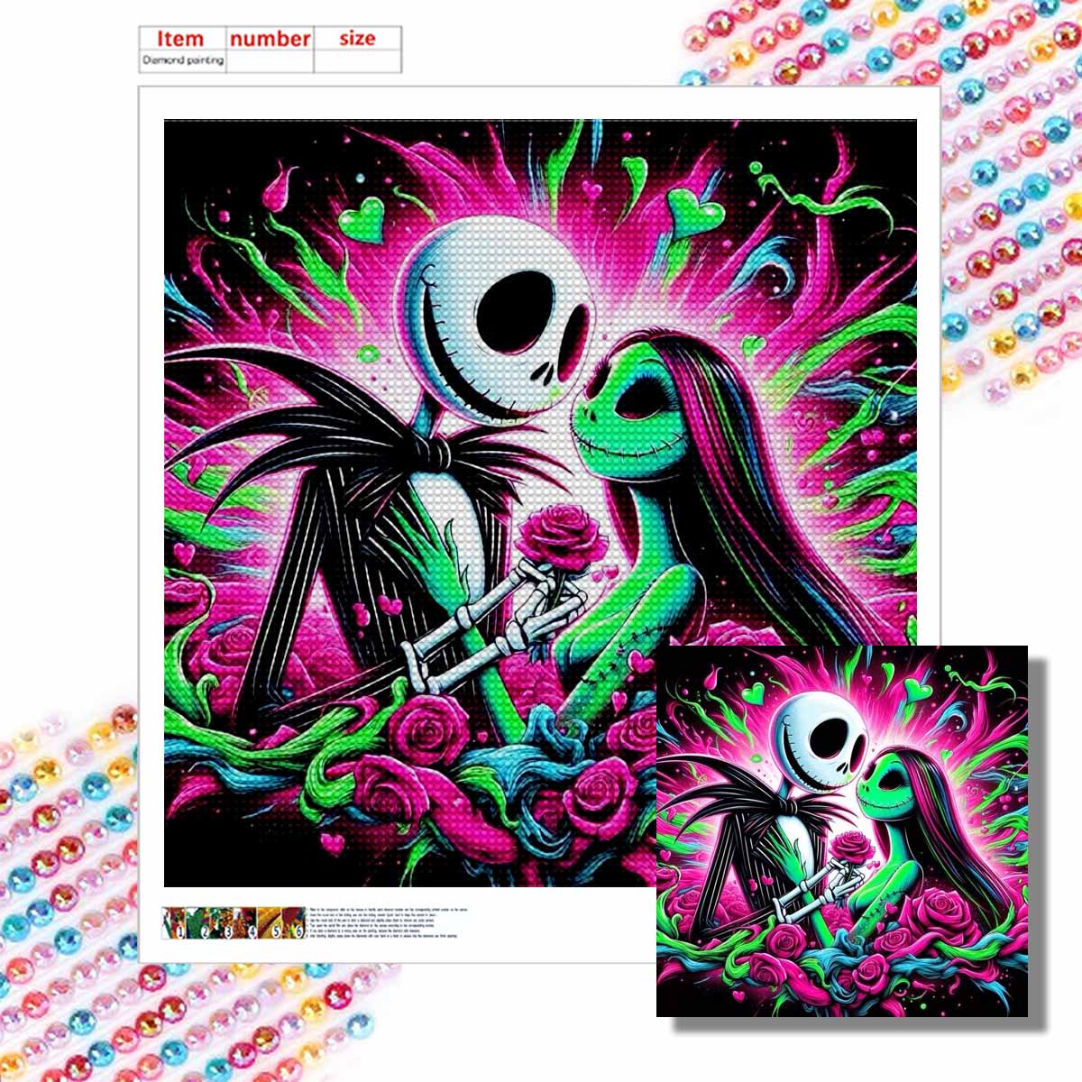 Набор для 5D алмазной вышивки своими руками, Влюбленный скелет, Взрослый начинающий 5D Круглый алмаз Вышитая кристальная мозаика, Подходит для домашней настенной обстановки Round 20x20cm
Набор для 5D алмазной вышивки своими руками, Влюбленный скелет, Взрослый начинающий 5D Круглый алмаз Вышитая кристальная мозаика, Подходит для домашней настенной обстановки Round 20x20cm