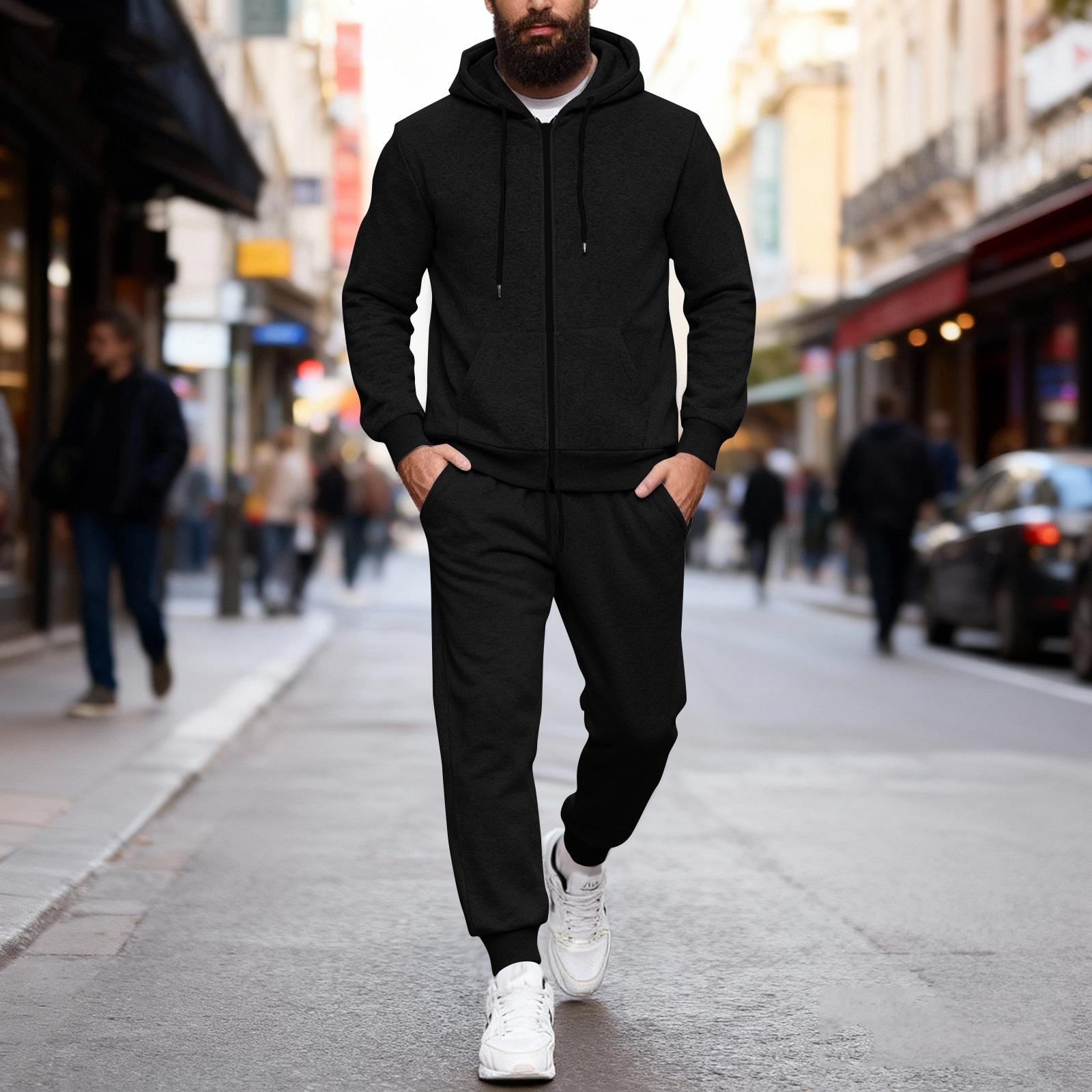 Мужской спортивный костюм Мужской однотонный повседневный спортивный костюм Костюм-толстовка L чёрный
Мужской спортивный костюм Мужской однотонный повседневный спортивный костюм Костюм-толстовка L чёрный