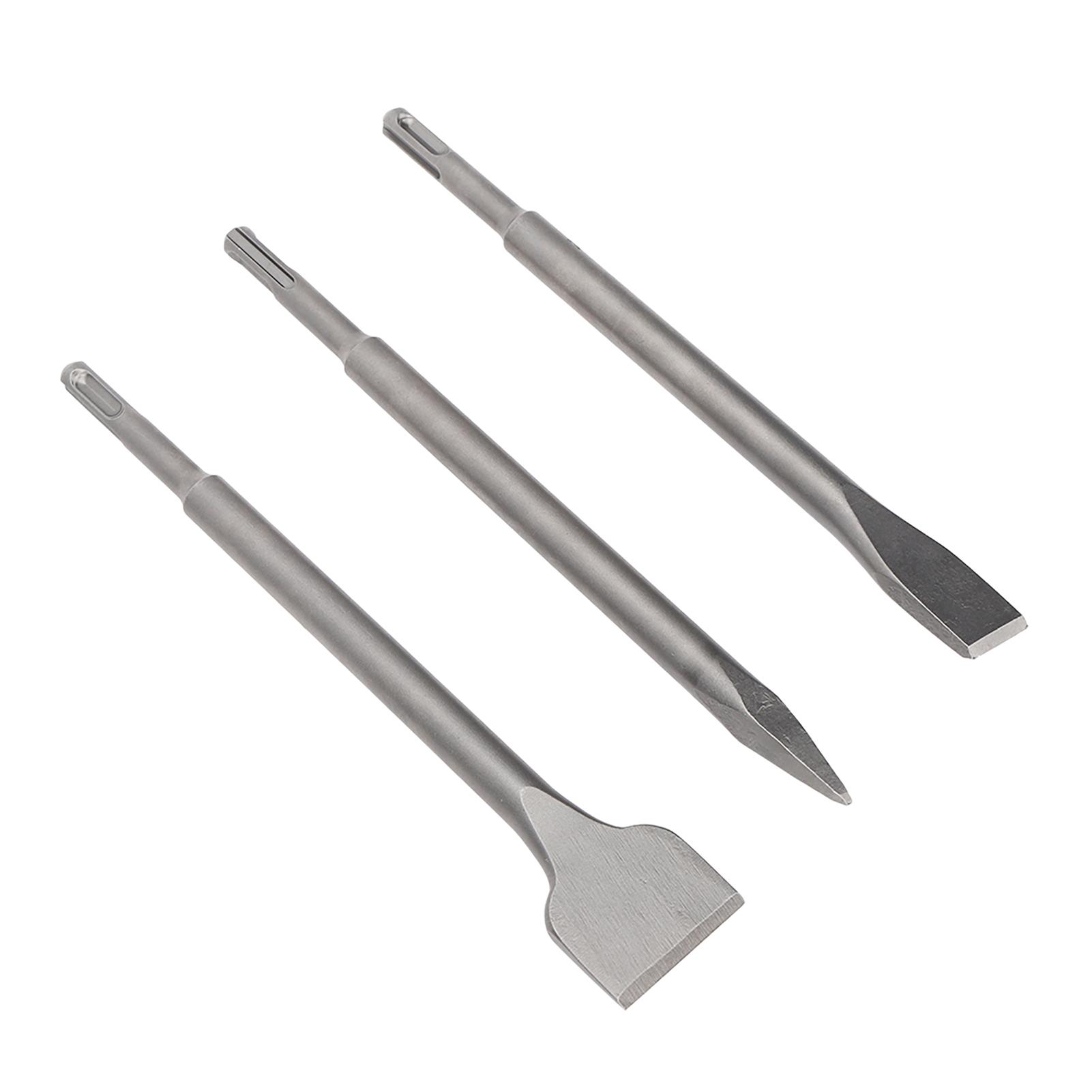 3Pcs Chisels Set Round Shank Tip Flat Widen Alloy Steel Chisels for Concrete Stone Brick Tile
3Pcs Chisels Set Round Shank Tip Flat Widen Alloy Steel Chisels for Concrete Stone Brick Tile
