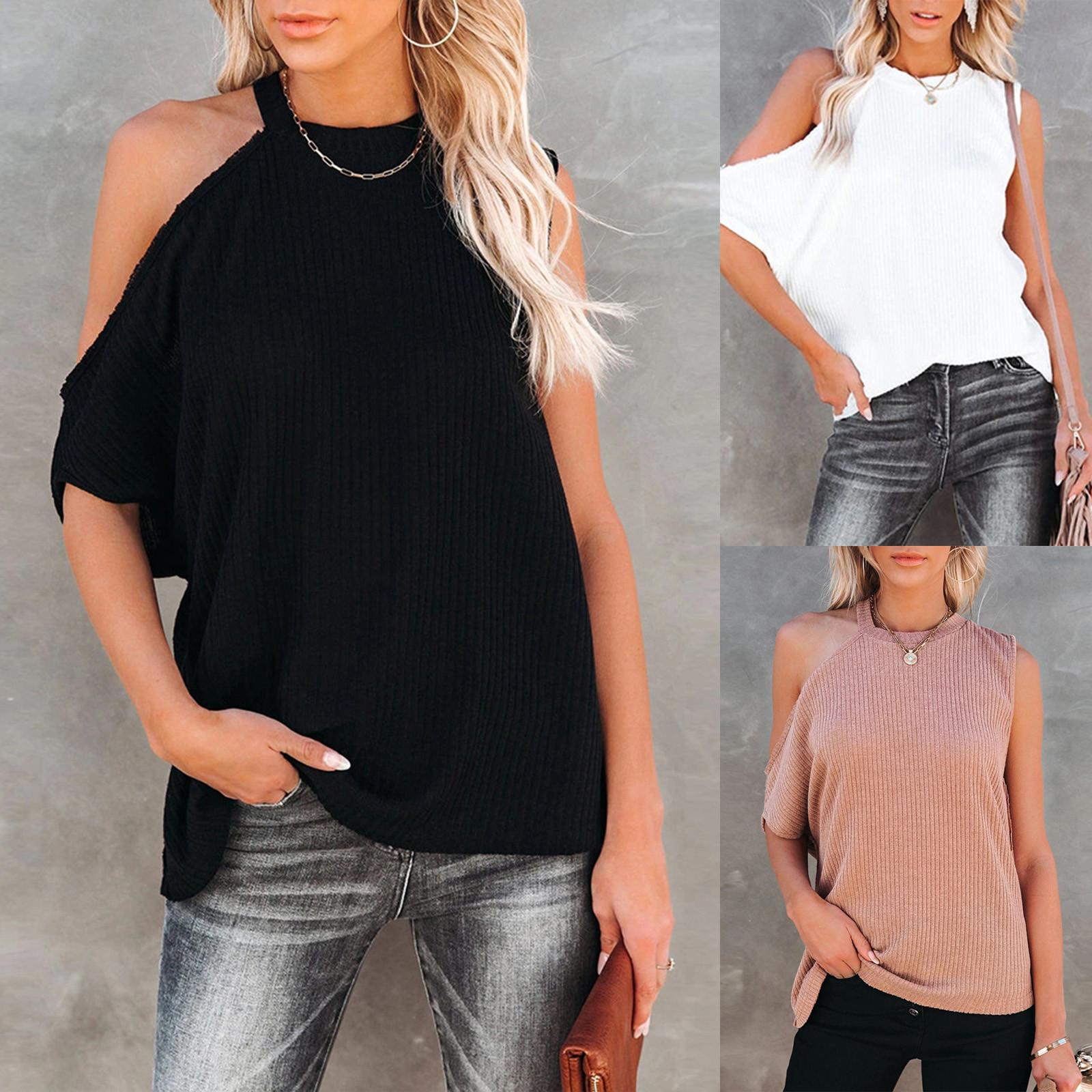 Women s Summer Casual Fashion Solid Color O-neck Sexy Sleeveless Off-Shoulder Loose Back Zipper T-shirt Top
Women s Summer Casual Fashion Solid Color O-neck Sexy Sleeveless Off-Shoulder Loose Back Zipper T-shirt Top
