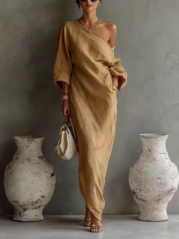 2026 European Spring/Summer High-end Women s Off-the-shoulder Long Sleeve Pullover Dress Medium хаки
2026 European Spring/Summer High-end Women s Off-the-shoulder Long Sleeve Pullover Dress Medium хаки
