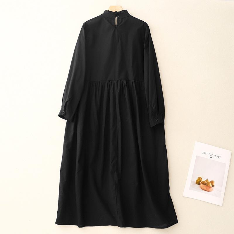 Black lace collar long-sleeved cotton and linen dress for women s 2025 spring and autumn new style loose age-reducing solid color dress 2XL чорний
Black lace collar long-sleeved cotton and linen dress for women s 2025 spring and autumn new style loose age-reducing solid color dress 2XL чорний