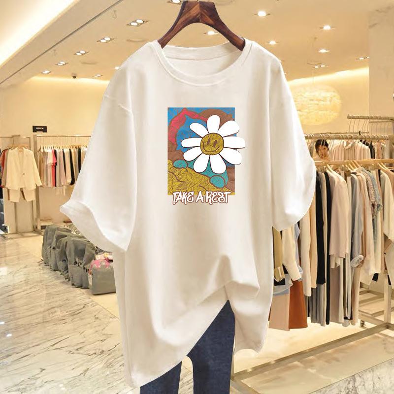 Summer cotton short-sleeved T-shirt women s trend Hong Kong style loose and versatile t-shirt five-quarter-sleeved top bottoming shirt XXXL
Summer cotton short-sleeved T-shirt women s trend Hong Kong style loose and versatile t-shirt five-quarter-sleeved top bottoming shirt XXXL
