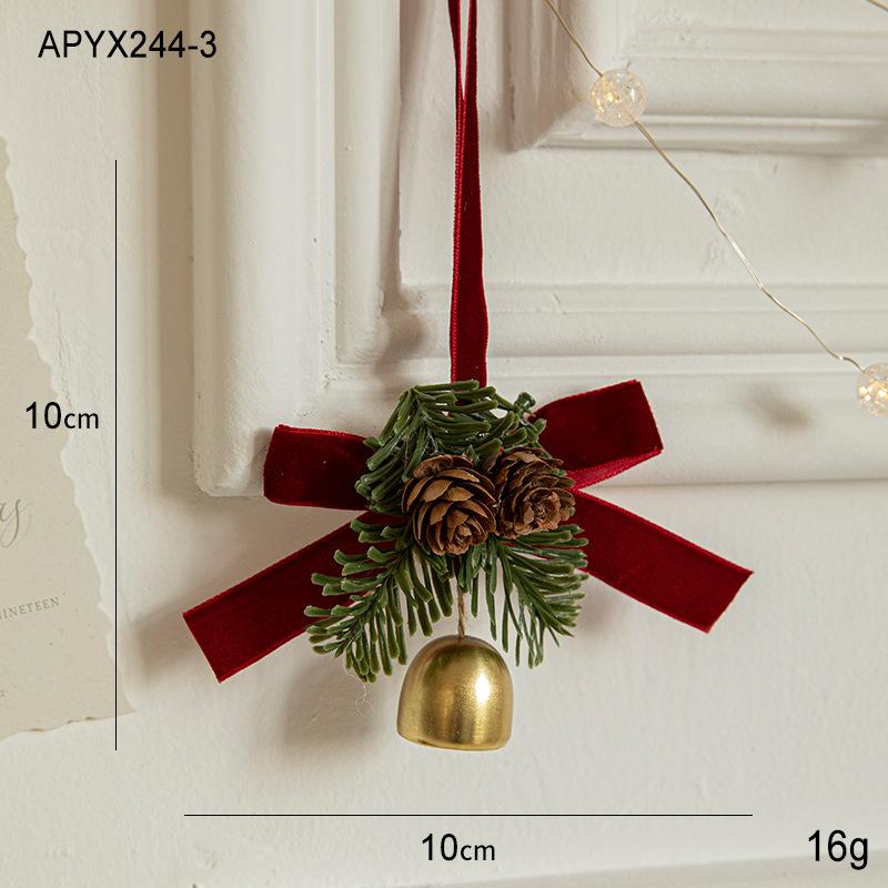 Christmas pendant small bell velvet bow Christmas tree pine cone scene decoration supplies decorative small pendant
Christmas pendant small bell velvet bow Christmas tree pine cone scene decoration supplies decorative small pendant