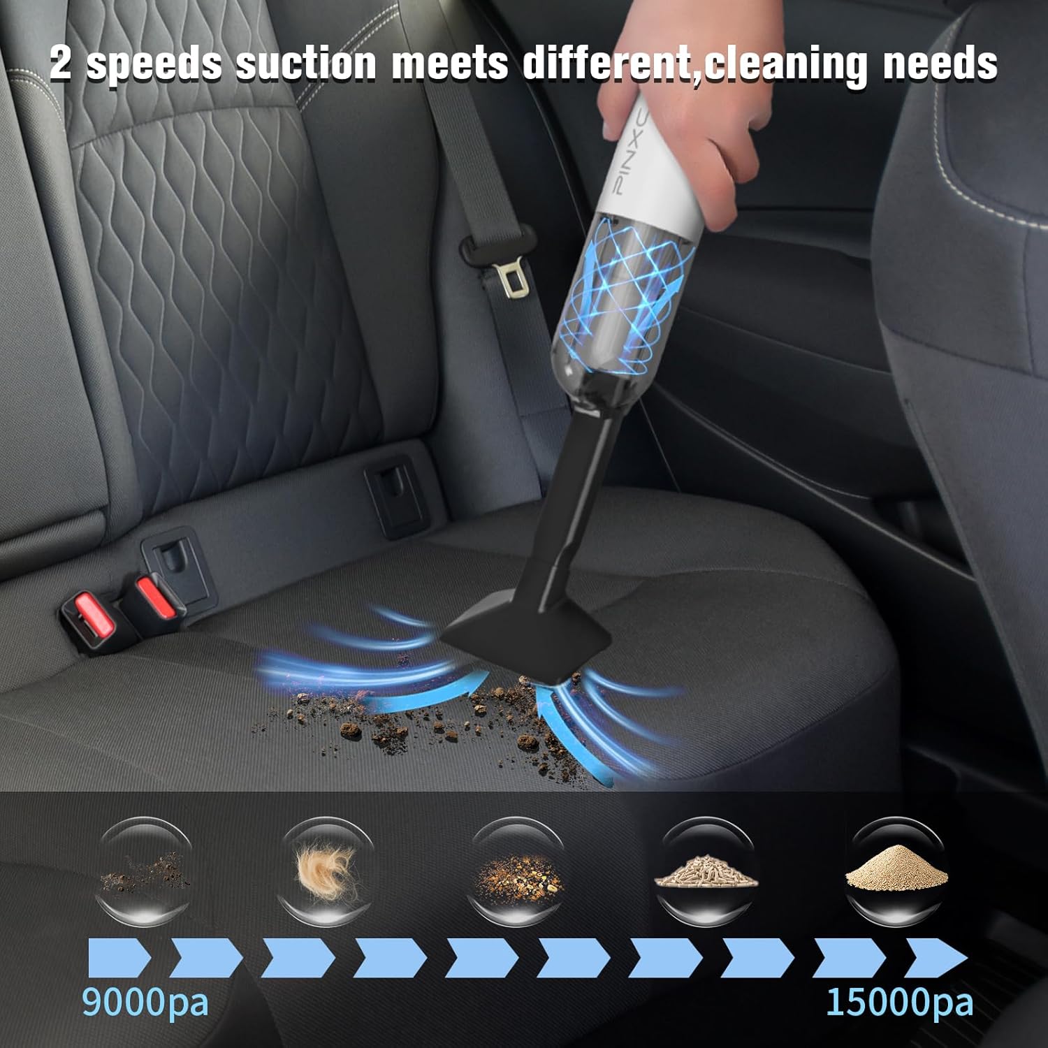 Cordless Mini Vacuum 15000PA, Handheld Car Vacuum with Type-C Charging, LED Display, 30 Min Runtime, 5-in-1 Nozzles United States
Cordless Mini Vacuum 15000PA, Handheld Car Vacuum with Type-C Charging, LED Display, 30 Min Runtime, 5-in-1 Nozzles United States