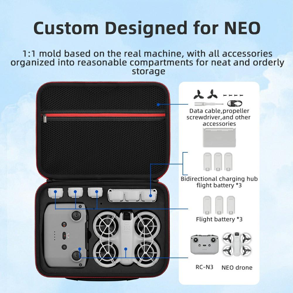For DJI Neo Drone Carrying Case Nylon+EVA Shockproof Storage Bag with Shoulder Strap Black
For DJI Neo Drone Carrying Case Nylon+EVA Shockproof Storage Bag with Shoulder Strap Black