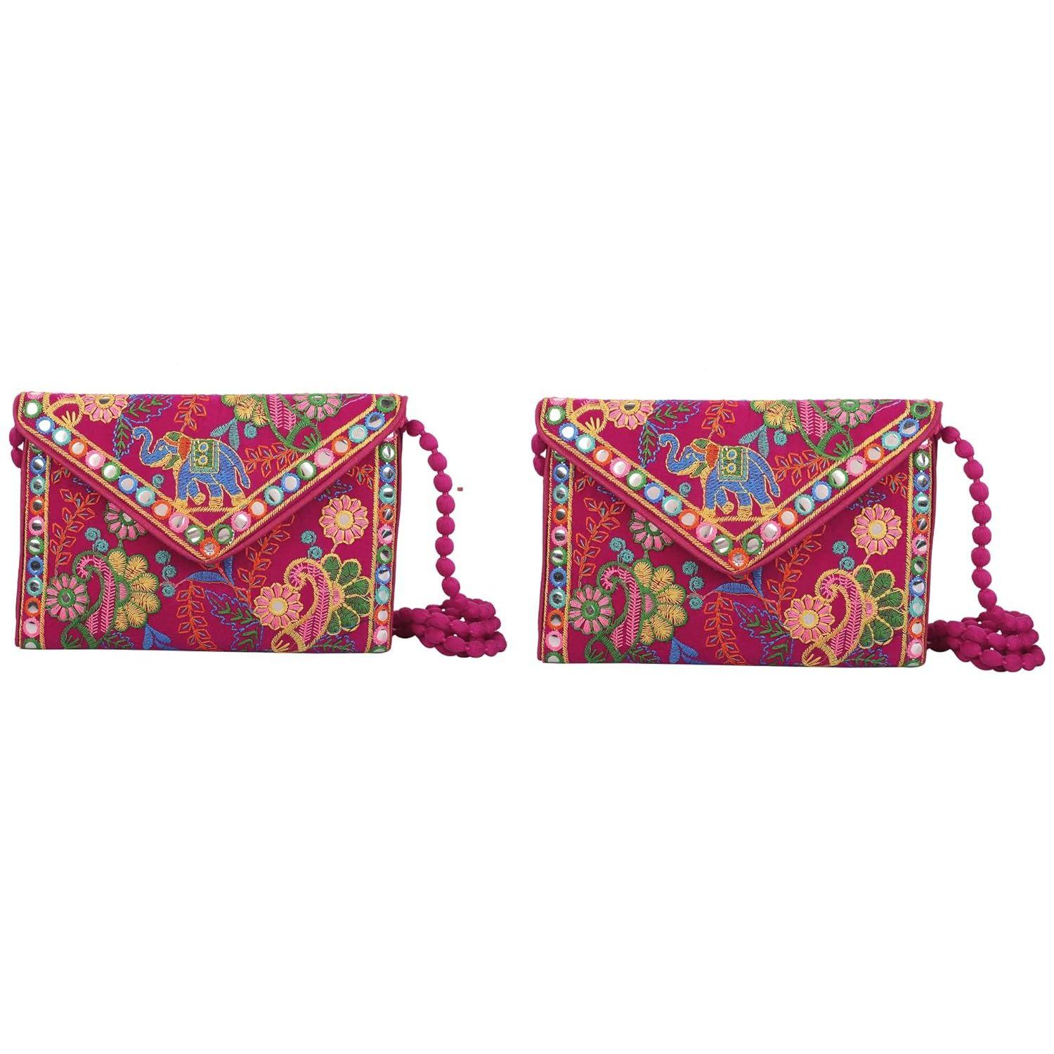 Clutch Bags Handmade Embroidery Mirror Work Stylish Sling Bags for Women Cross Body Bags for Ladies and Girls - 22X16 Cm (pack of 2)
Clutch Bags Handmade Embroidery Mirror Work Stylish Sling Bags for Women Cross Body Bags for Ladies and Girls - 22X16 Cm (pack of 2)