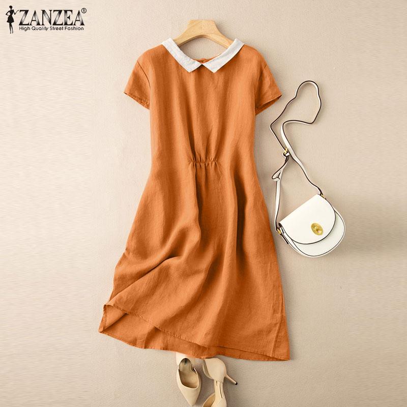 ZANZEA Лето Повседневный O-образный вырез с коротким рукавом Хлопковое платье
ZANZEA Лето Повседневный O-образный вырез с коротким рукавом Хлопковое платье