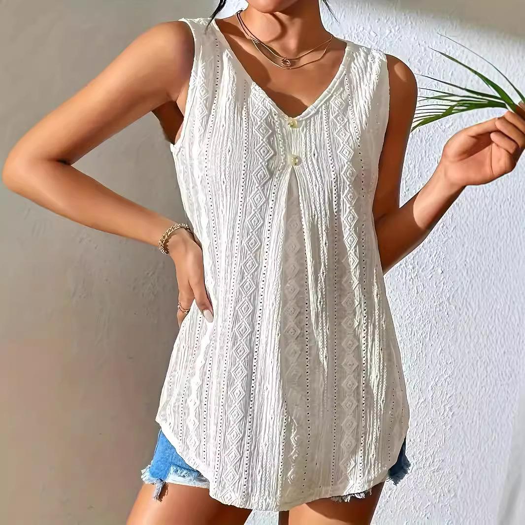 Женская летняя свободная жаккардовая футболка с вырезами, V-образным вырезом, без рукавов, майка XXL белый
Женская летняя свободная жаккардовая футболка с вырезами, V-образным вырезом, без рукавов, майка XXL белый