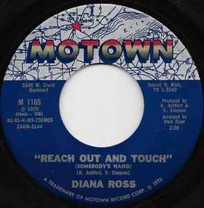 7inch Record DIANA ROSS Reach Out And Touch Somebodys Han M1165 Motown 1970 US SoulFunk Used
7inch Record DIANA ROSS Reach Out And Touch Somebodys Han M1165 Motown 1970 US SoulFunk Used