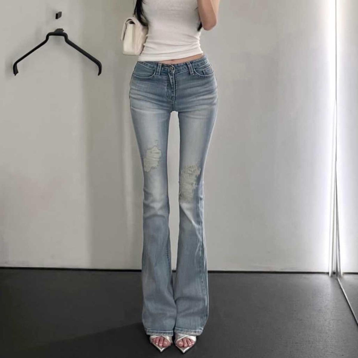 Low Waist Slim Fit High Elastic Skinny Jeans Women s Bell Bottom Denim Pants Retro Washed Cotton Blend Comfortable Breathable XS
Low Waist Slim Fit High Elastic Skinny Jeans Women s Bell Bottom Denim Pants Retro Washed Cotton Blend Comfortable Breathable XS