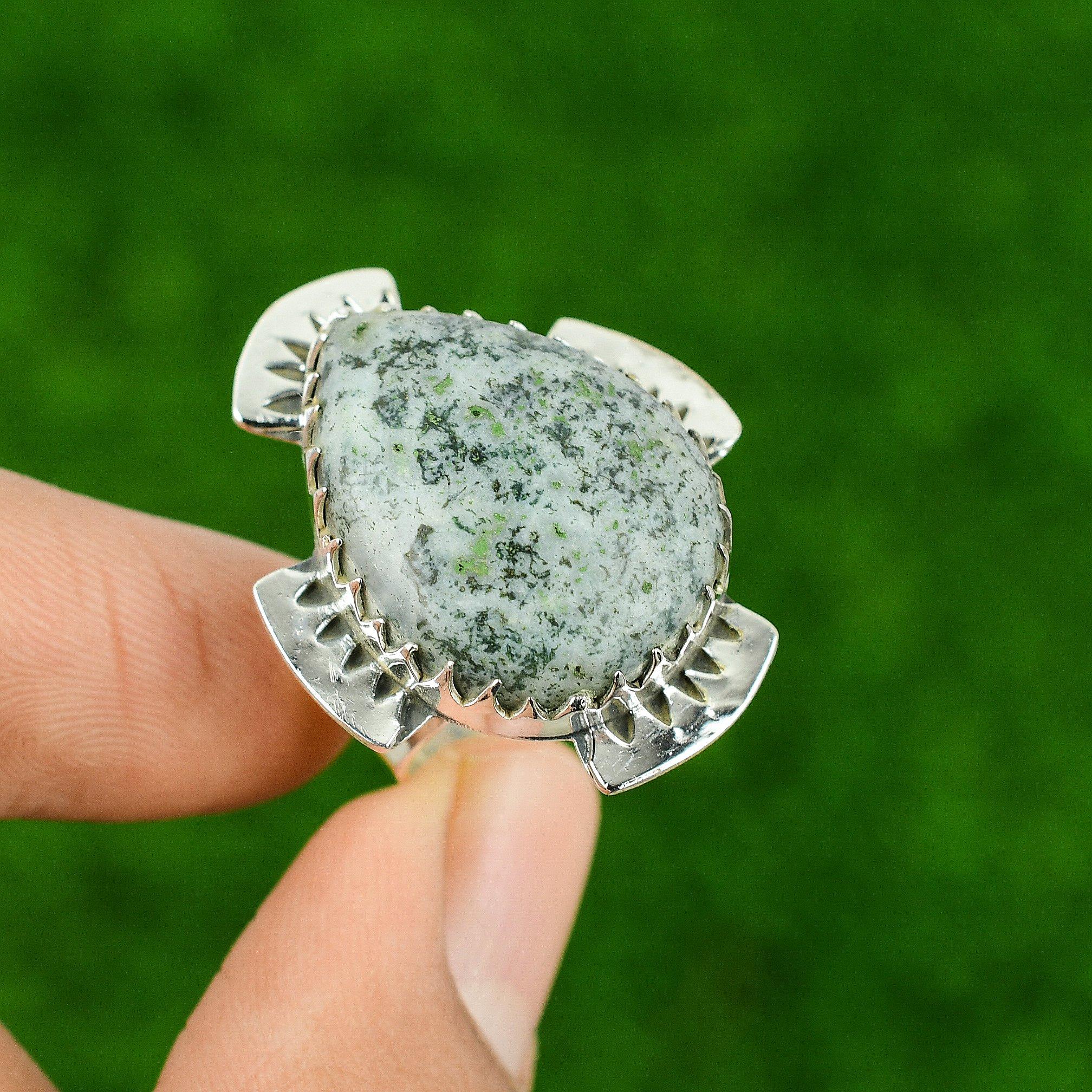 925 Sterling Silver Tree Agate Stone Birthday Statement Anniversary Ring US 8 8
925 Sterling Silver Tree Agate Stone Birthday Statement Anniversary Ring US 8 8