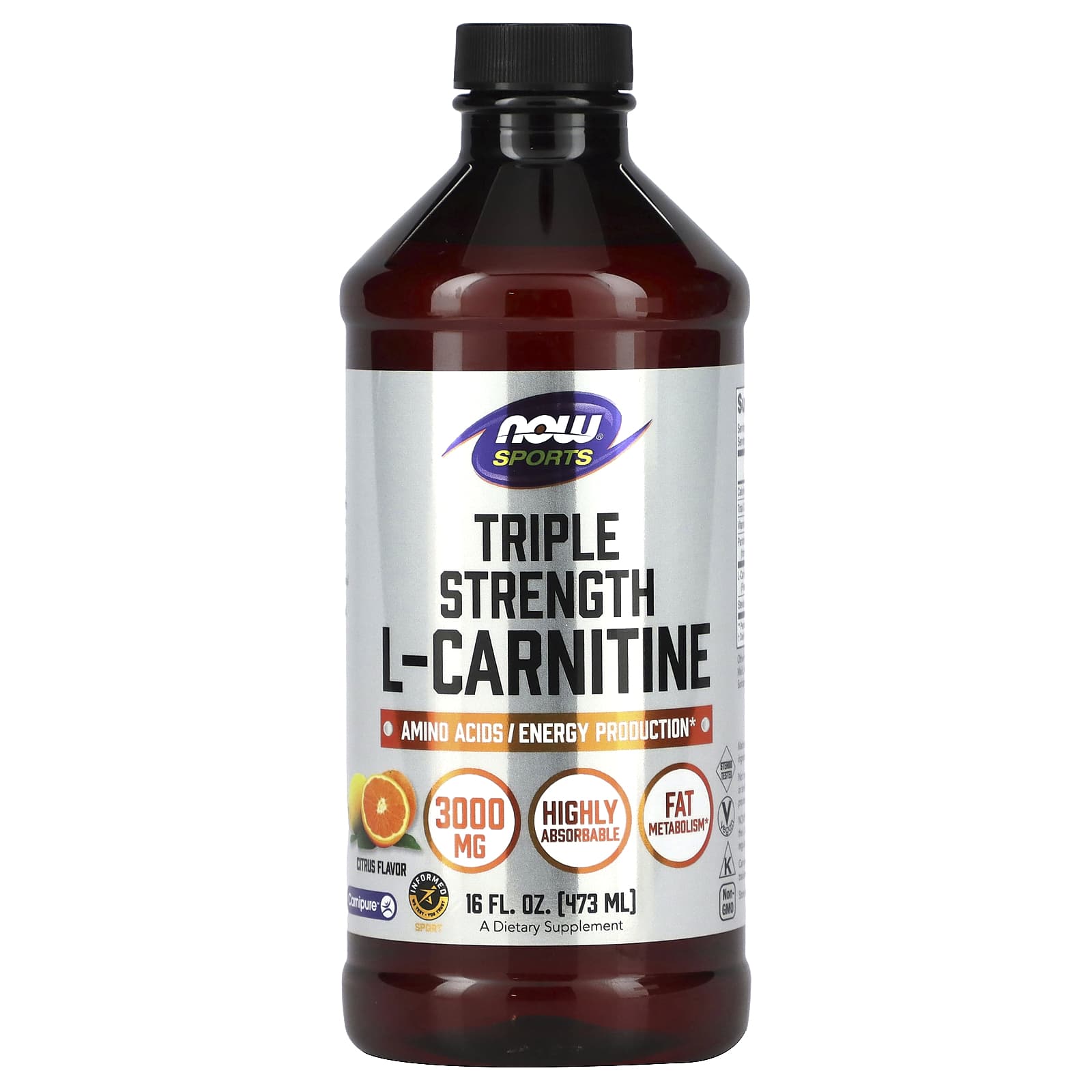 NOW Foods, Sports, Triple Strength L-Carnitine Liquid, Citrus, 3,000 mg, 16 fl oz (473 ml)
NOW Foods, Sports, Triple Strength L-Carnitine Liquid, Citrus, 3,000 mg, 16 fl oz (473 ml)