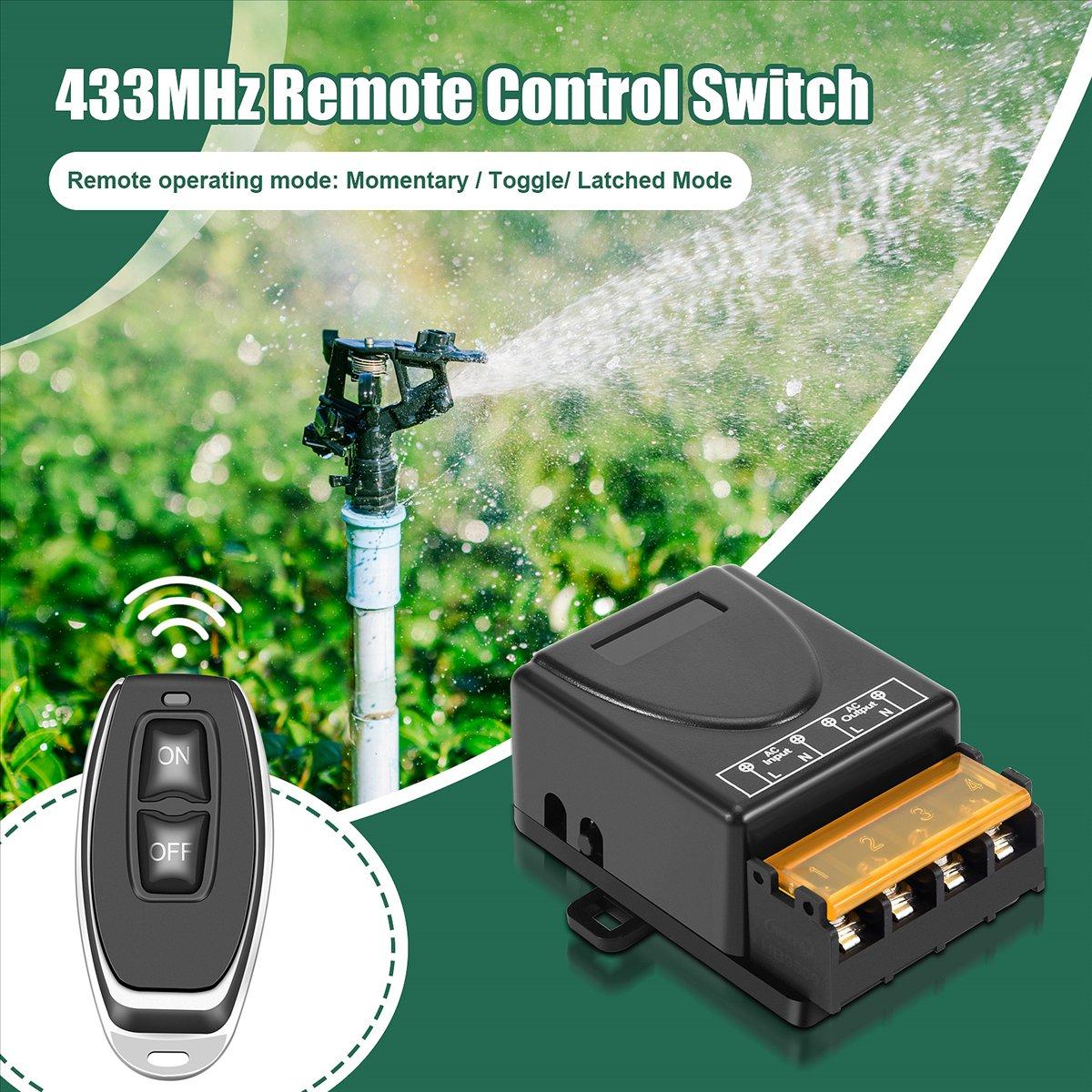 433MHz 220V Water Pump Remote Control Switch 1Ch 30A Receiver Module ON/OFF Wireless Transmitter for Light LED China Mainland
433MHz 220V Water Pump Remote Control Switch 1Ch 30A Receiver Module ON/OFF Wireless Transmitter for Light LED China Mainland