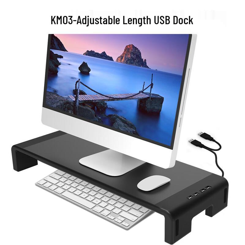 Desktop Monitor Riser with 4-Port USB Hub
Desktop Monitor Riser with 4-Port USB Hub