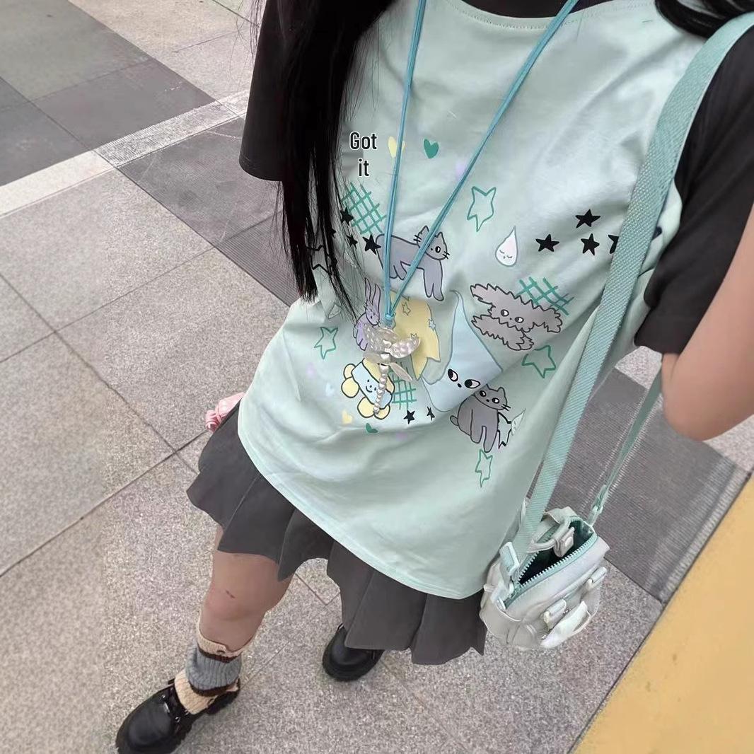 Women s Japanese Style Cute Patchwork Sweet Short Sleeve Summer T-shirt - New Loose Fit Dopamine Trend. Medium
Women s Japanese Style Cute Patchwork Sweet Short Sleeve Summer T-shirt - New Loose Fit Dopamine Trend. Medium