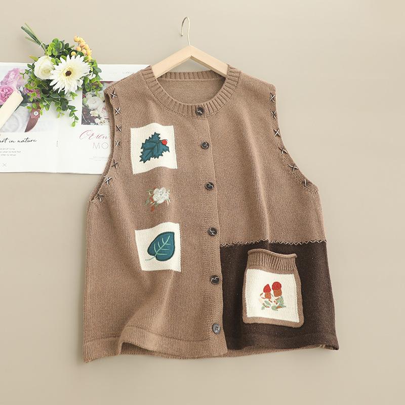 Spring and Autumn Women s Embroidery Knitted Vest Small Fresh Casual Sweater Vest for Women S хакі
Spring and Autumn Women s Embroidery Knitted Vest Small Fresh Casual Sweater Vest for Women S хакі