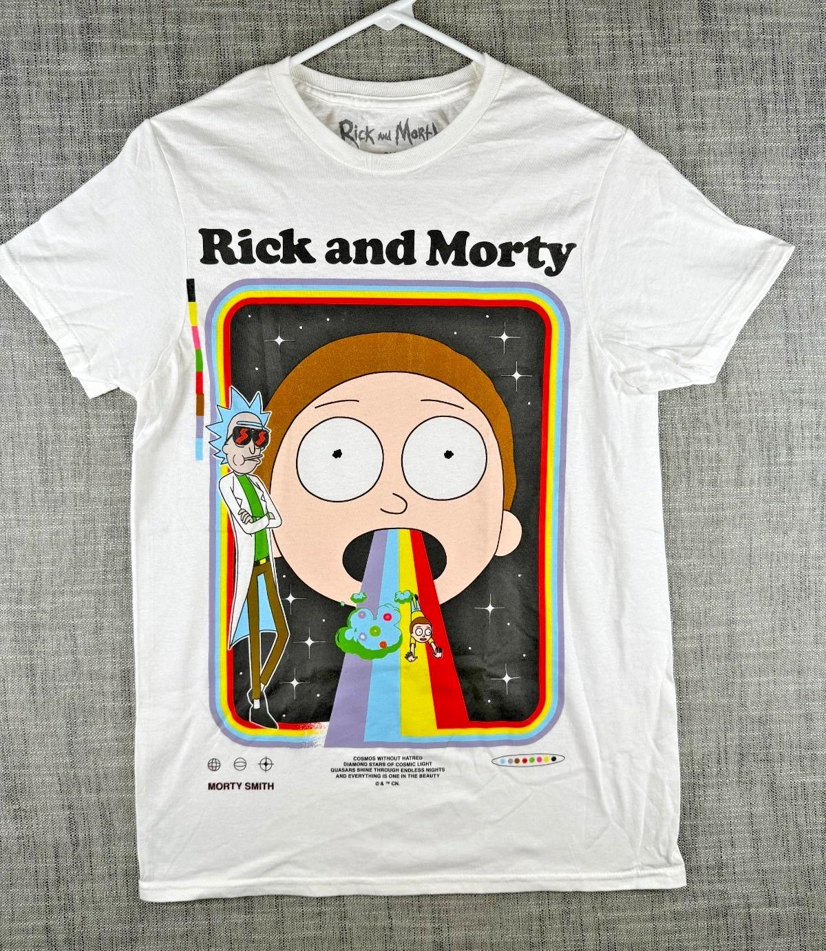 Size S - Rick and Morty Technicolor Rainbow Slide Graphic 100% Cotton T-shirt Mens Tees Top White 3XL
Size S - Rick and Morty Technicolor Rainbow Slide Graphic 100% Cotton T-shirt Mens Tees Top White 3XL
