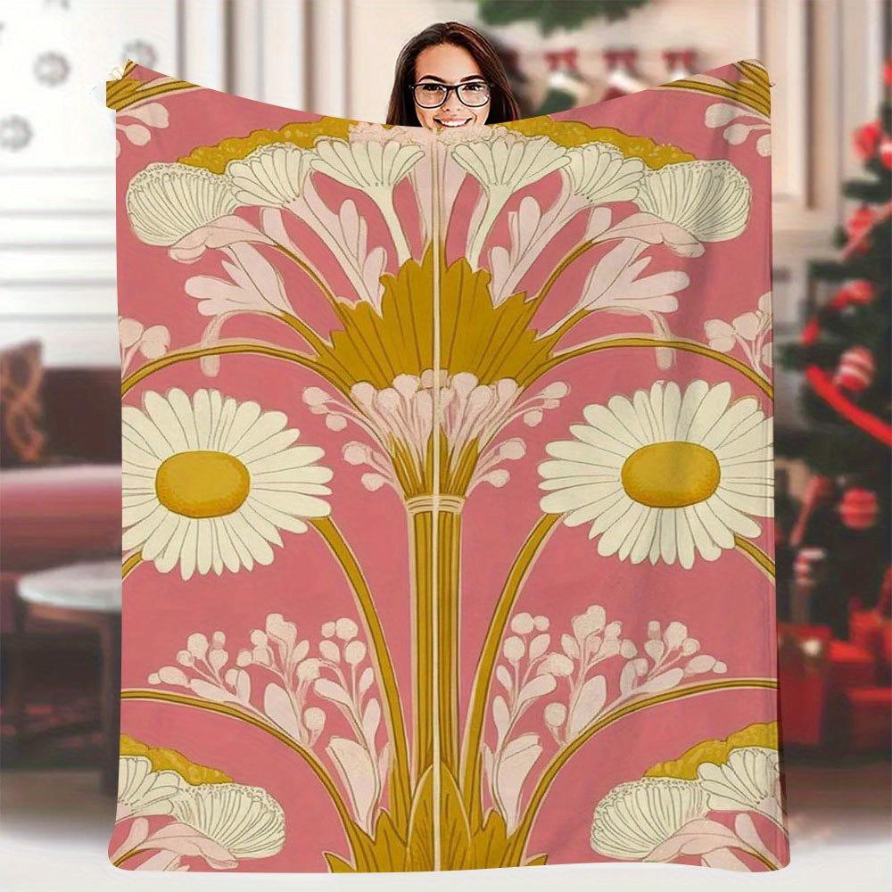 1pc Art Deco Daisy Print Blanket, 60x80 Inch, Vintage Style, Single-Sided, All-Season Comfort, Perfect for Family Travel and Cam 70x100cm28x39in
1pc Art Deco Daisy Print Blanket, 60x80 Inch, Vintage Style, Single-Sided, All-Season Comfort, Perfect for Family Travel and Cam 70x100cm28x39in