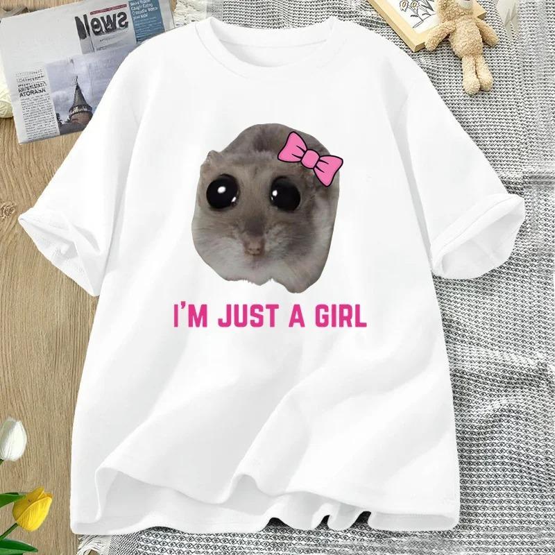 Im Just A Girl Hamster TShirt Cute Hamster Meme Shirt Casual Short Sleeve Tee for Women GirlsCasual and Versatile S
Im Just A Girl Hamster TShirt Cute Hamster Meme Shirt Casual Short Sleeve Tee for Women GirlsCasual and Versatile S