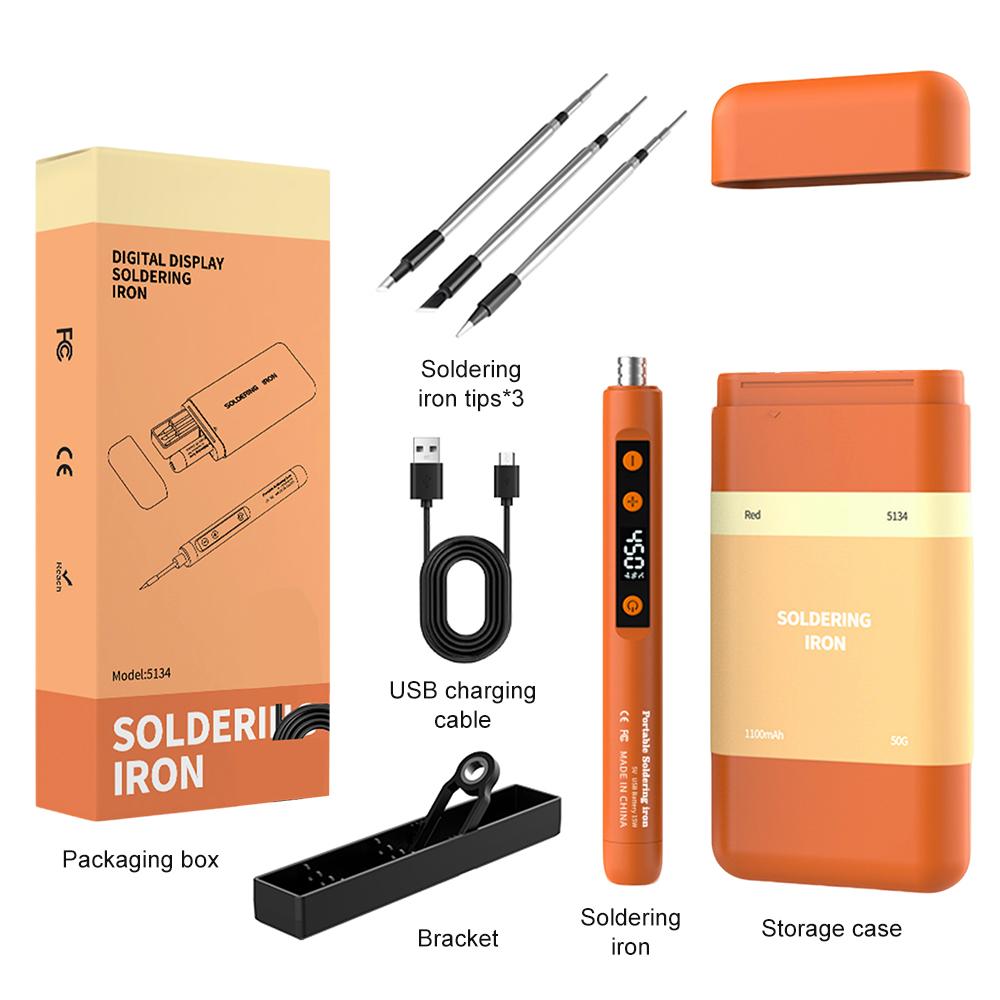 15W USB Smart Temperature-Adjustable Soldering Iron 180-450°C Adjustable Soldering Kit Type-C Interface Includes Soldering Tip помаранчевий
15W USB Smart Temperature-Adjustable Soldering Iron 180-450°C Adjustable Soldering Kit Type-C Interface Includes Soldering Tip помаранчевий
