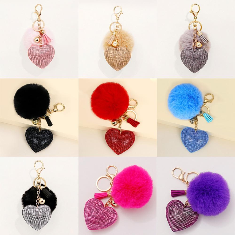Rhinestone Heart Plush Ball Keychain Solid Color Bag Pendant Fashion Key Ring Women рожевий червоний колір
Rhinestone Heart Plush Ball Keychain Solid Color Bag Pendant Fashion Key Ring Women рожевий червоний колір