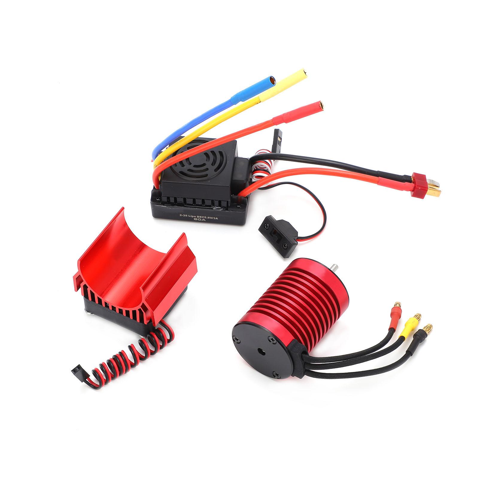 Waterproof F540 3000KV 4 Pole Brushless Motor 60A ESC Set with Heat Sink Combo for 1/10 RC Car
Waterproof F540 3000KV 4 Pole Brushless Motor 60A ESC Set with Heat Sink Combo for 1/10 RC Car