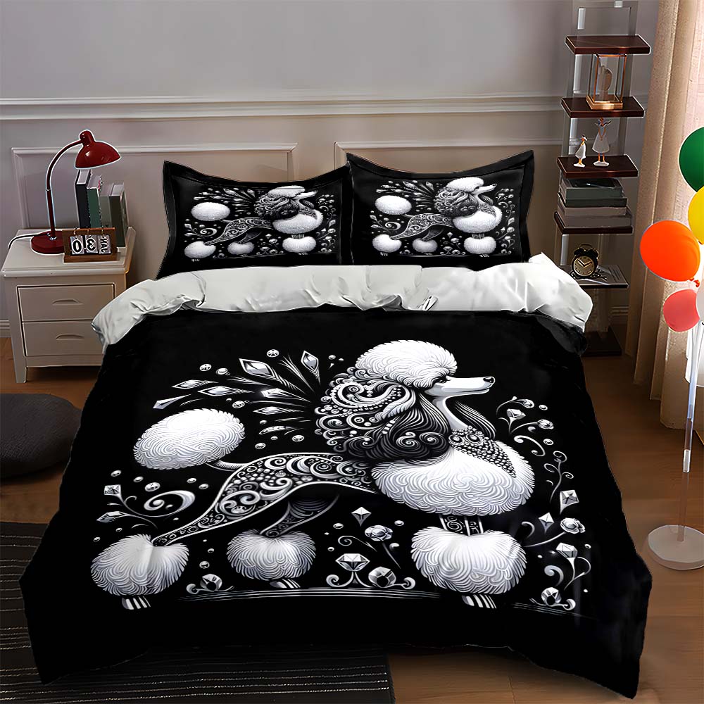 Ornate poodle design Bedding Duvet cover sets Duvet covers Pillowcases gifts (1 * Duvet Cover 2 * Pillowcases, without duvet insert) 135x200cm
Ornate poodle design Bedding Duvet cover sets Duvet covers Pillowcases gifts (1 * Duvet Cover 2 * Pillowcases, without duvet insert) 135x200cm