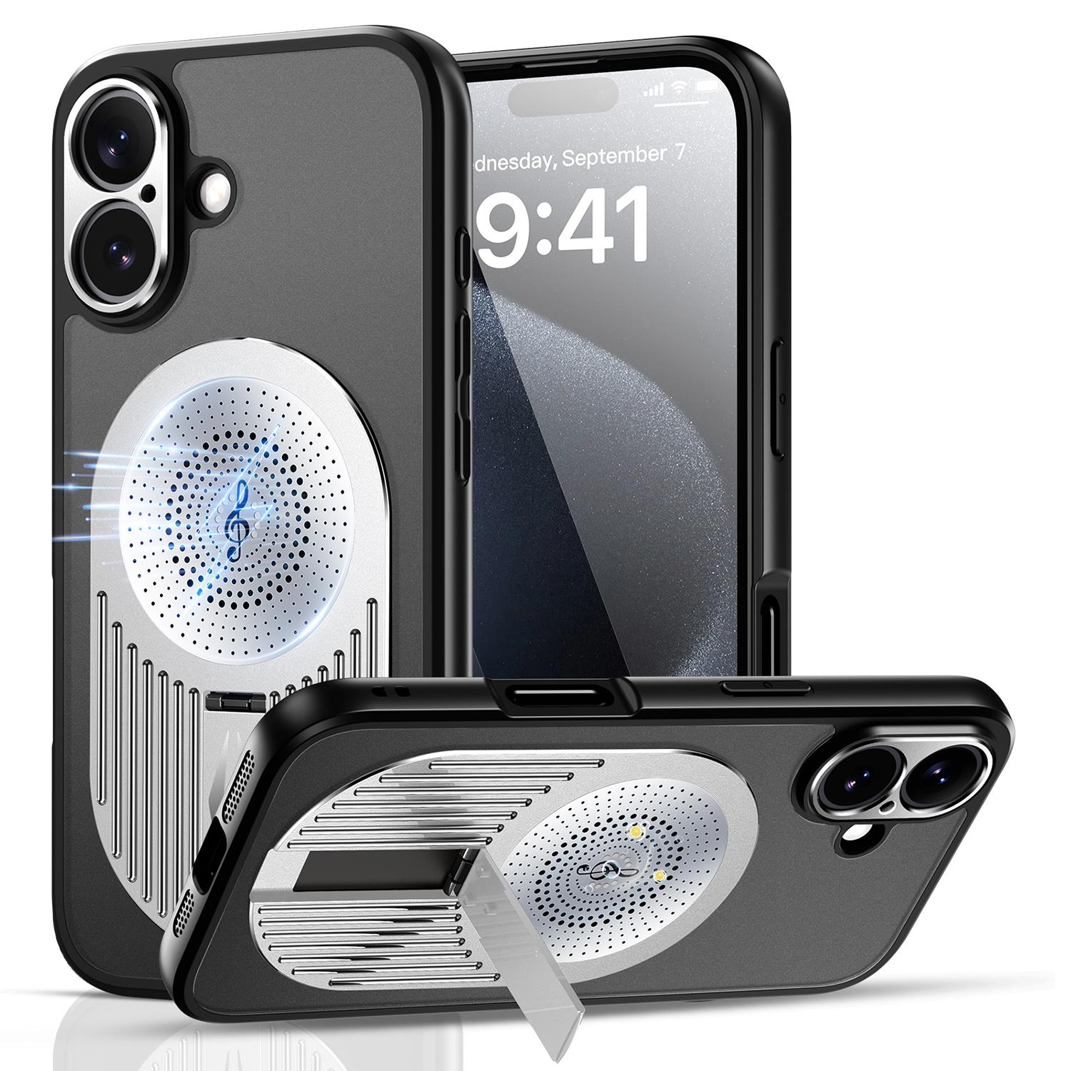 For iPhone 16 Case Kickstand Silicone+PC Phone Cover Graphene Heat Dissipation Silver
For iPhone 16 Case Kickstand Silicone+PC Phone Cover Graphene Heat Dissipation Silver