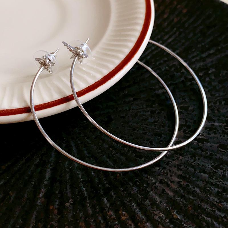 Silver Needle Zircon Star Round Earrings: Minimalist, Exaggerated, Stylish Studs
Silver Needle Zircon Star Round Earrings: Minimalist, Exaggerated, Stylish Studs