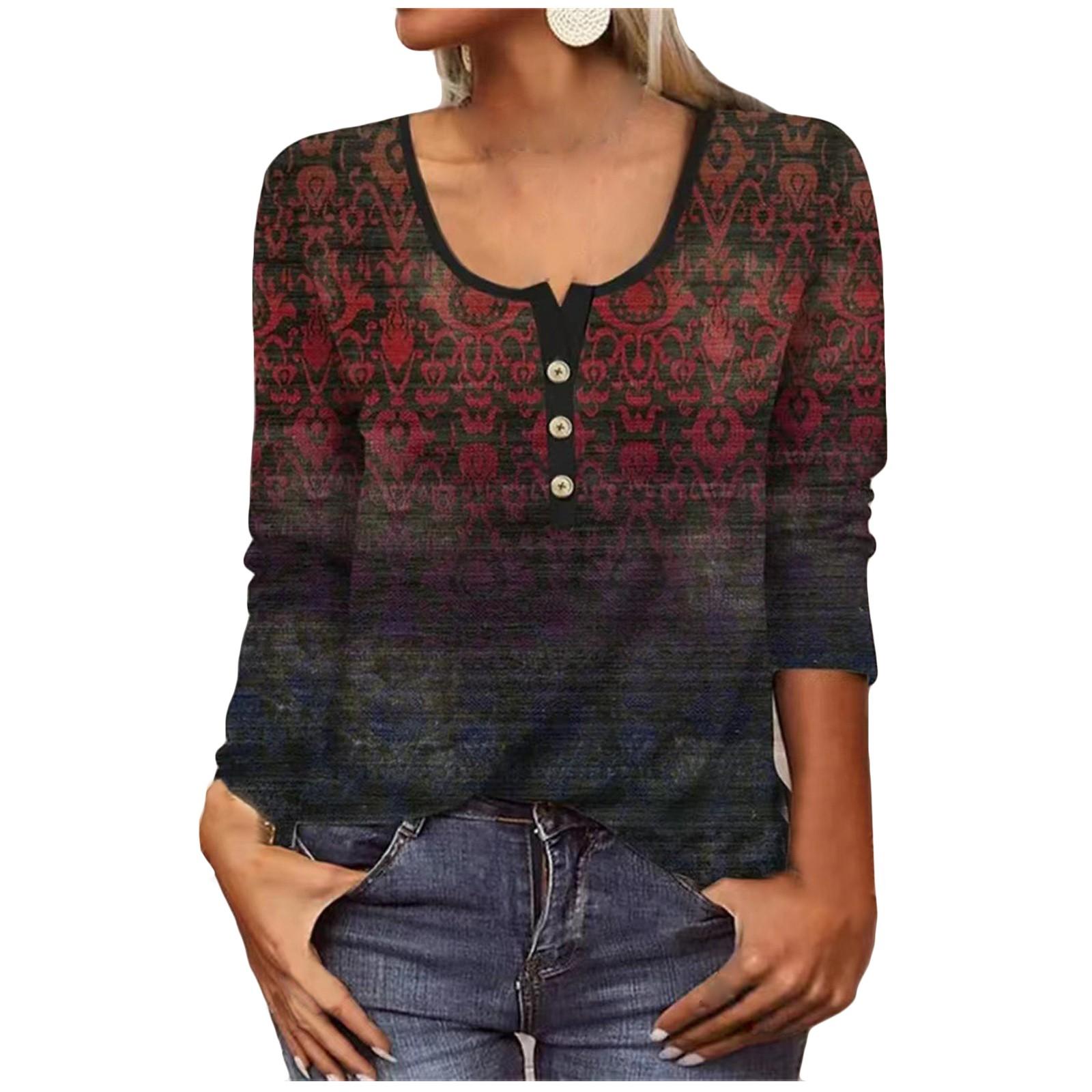 (SU)Женский новый U-Neck Модный принт с длинным рукавом Футболка Slim Top Повседневные топы
(SU)Женский новый U-Neck Модный принт с длинным рукавом Футболка Slim Top Повседневные топы