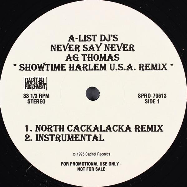 12inch Record A.G. THOMAS - Never Say Never (Showtime Harlem U. SPRO79613 Capitol Records 1995 US Rap & Hip-Hop/R&B Used
12inch Record A.G. THOMAS - Never Say Never (Showtime Harlem U. SPRO79613 Capitol Records 1995 US Rap & Hip-Hop/R&B Used