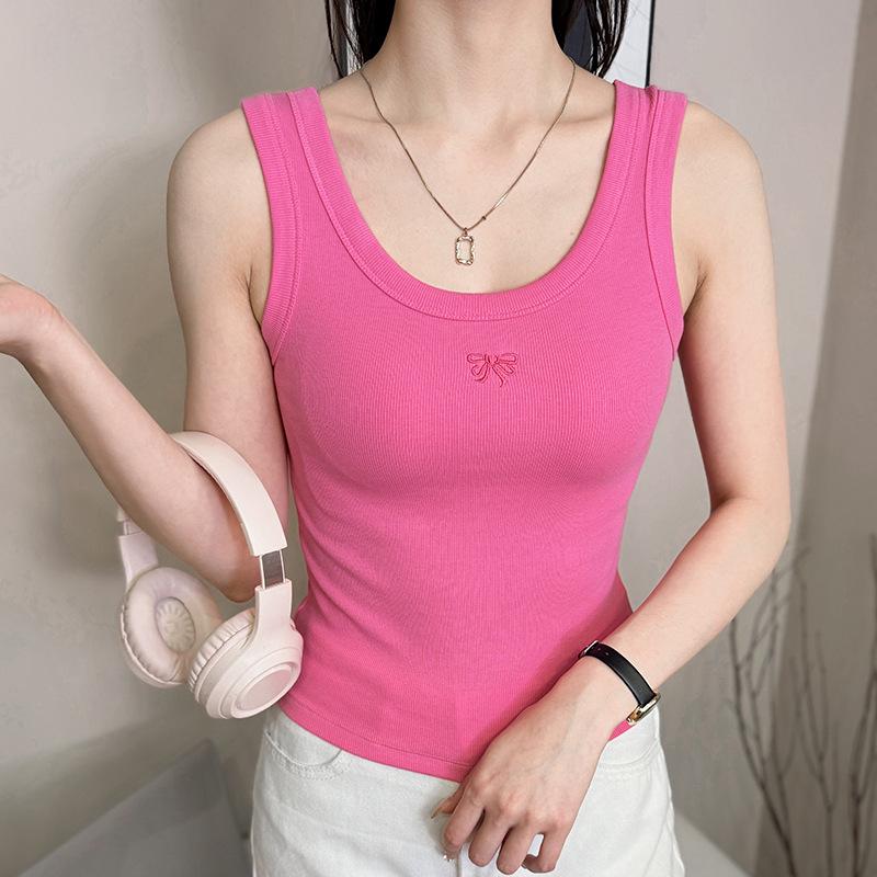 2X2 Thread Round Neck Embroidered Slim-Fit Elastic Top One Size
2X2 Thread Round Neck Embroidered Slim-Fit Elastic Top One Size