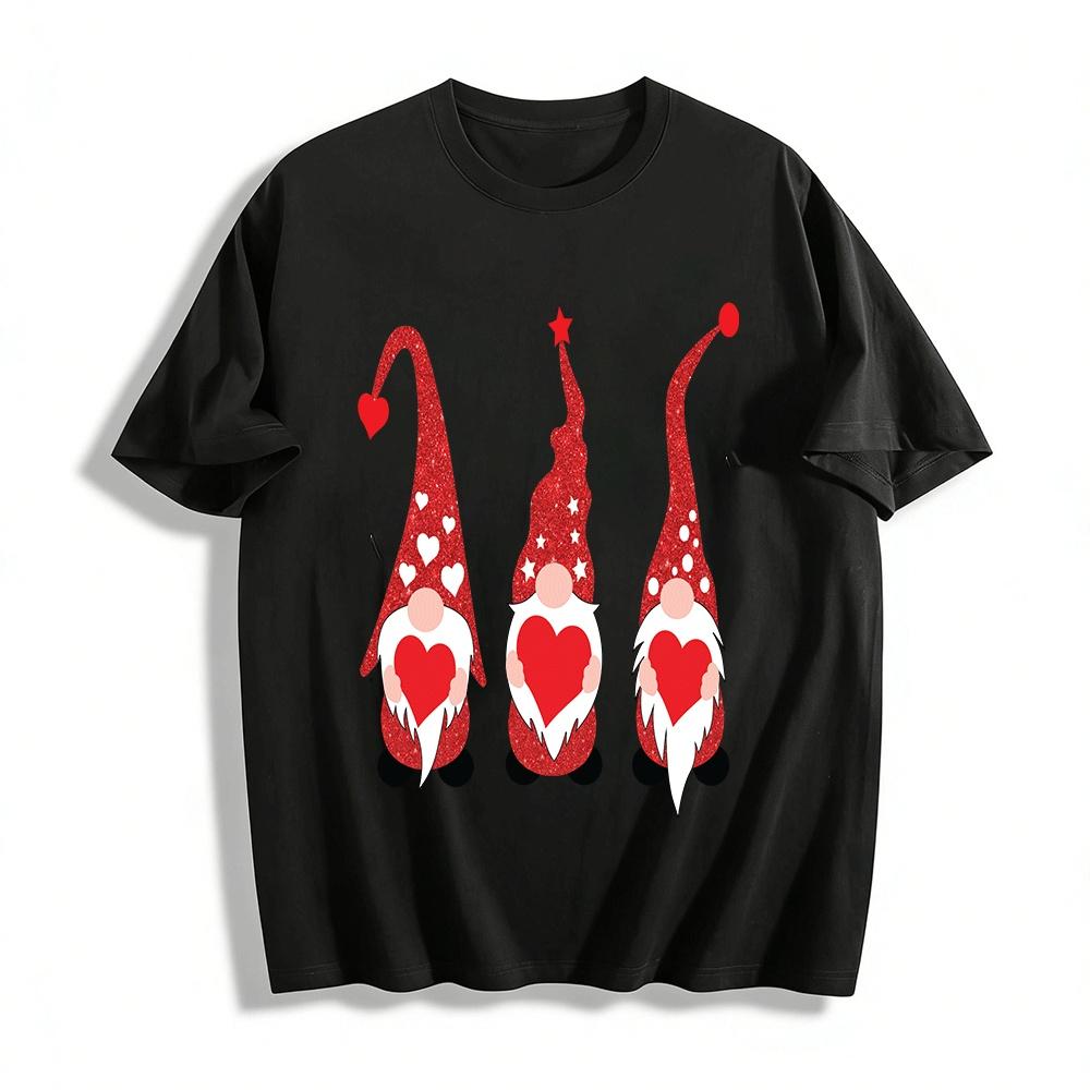 Glitter Gnome With Heart Print Casual Top For Women Pure cotton T-shirt 6XL
Glitter Gnome With Heart Print Casual Top For Women Pure cotton T-shirt 6XL
