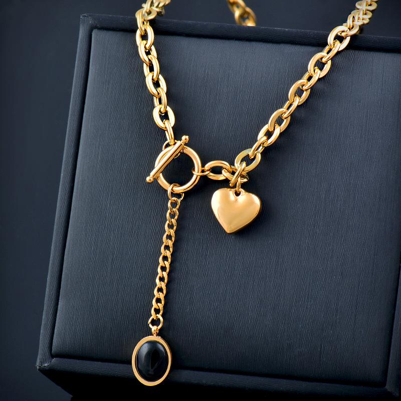New Hip Hop Fashion Personality Gold Color Stainless Steel Collarbone Chain Necklace OT Buckle Opal Heart Pendant Choker Jewelry золотой
New Hip Hop Fashion Personality Gold Color Stainless Steel Collarbone Chain Necklace OT Buckle Opal Heart Pendant Choker Jewelry золотой